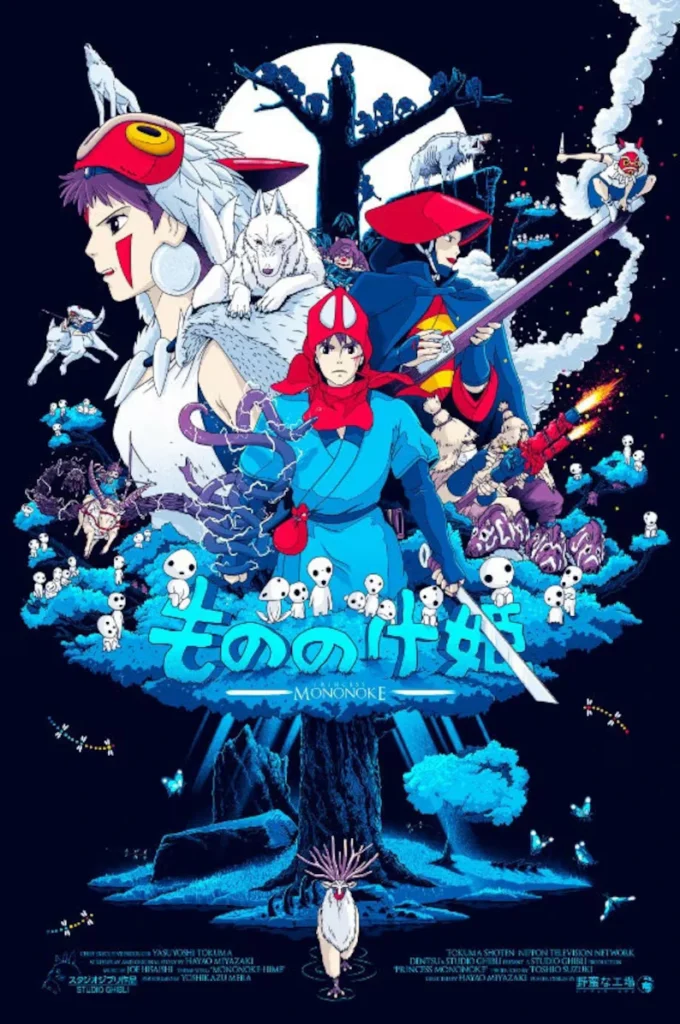 Movie poster for Princess Mononoke to raise awareness about movies tackling environmental themes.