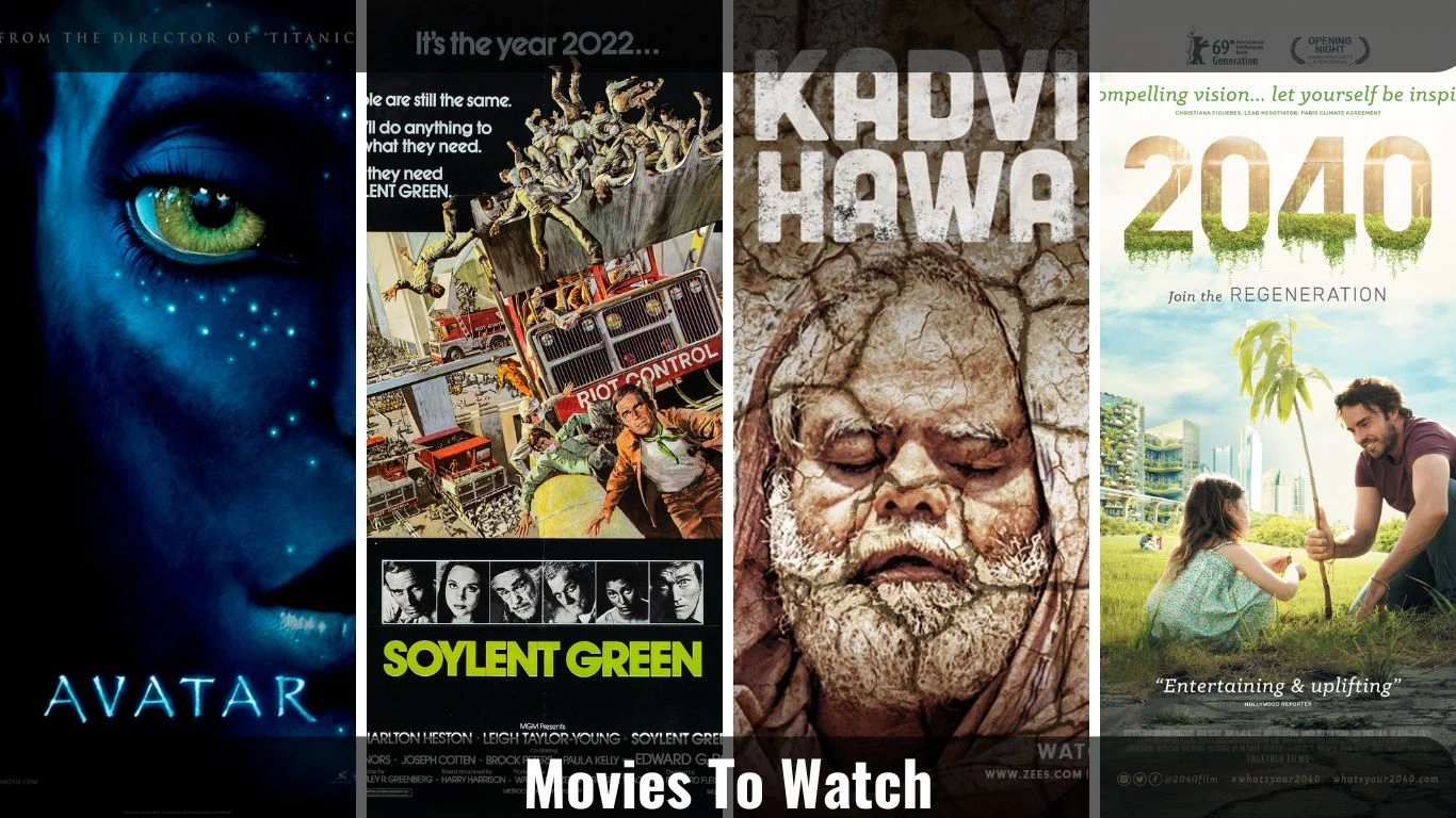 Movie Posters of films on climate change, environment, and nature.